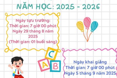 Thông báo thời gian tựu trường và khai giảng năm học 2025-2026